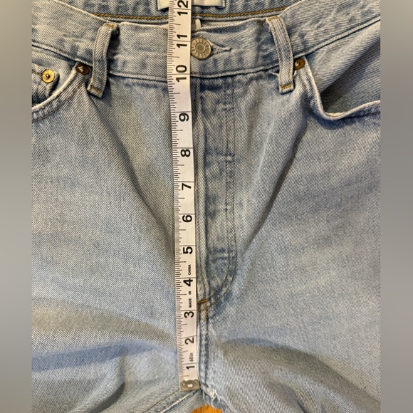 Agolde Riley High Rise Button Fly Straight Crop Denim Jeans Size 30 * Flaws - Picture 10 of 14